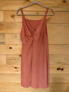 SHEIN Dusty Rose Textured Midi Dress